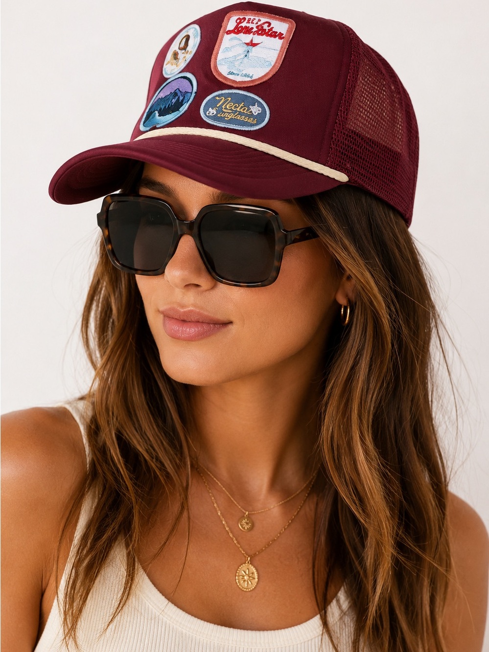 New Nectar Sunglasses + NWT Anthropologie Trucker Hat Bundle
